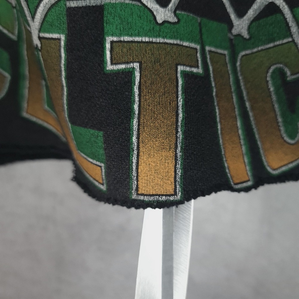 Abercrombie Boston Celtics Sweatshirt Womens Medium Black Cropped Oversized - Picture 10 of 16